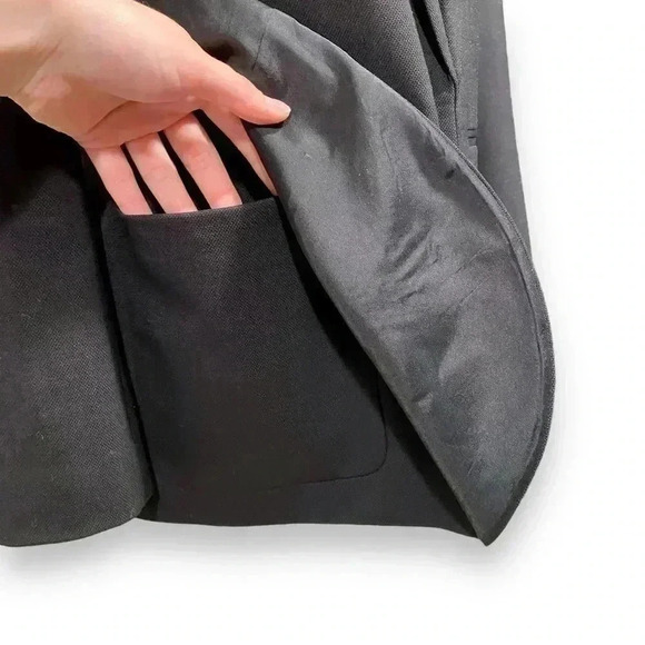 NWT Alexander Wang Virgin Wool Black Open Front Blazer Jacket Leather Trim 8 - Picture 11 of 12